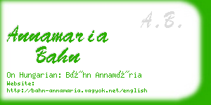 annamaria bahn business card